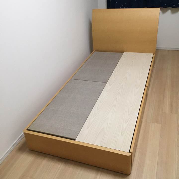 収納付きベッドフレーム(マットレス付き)