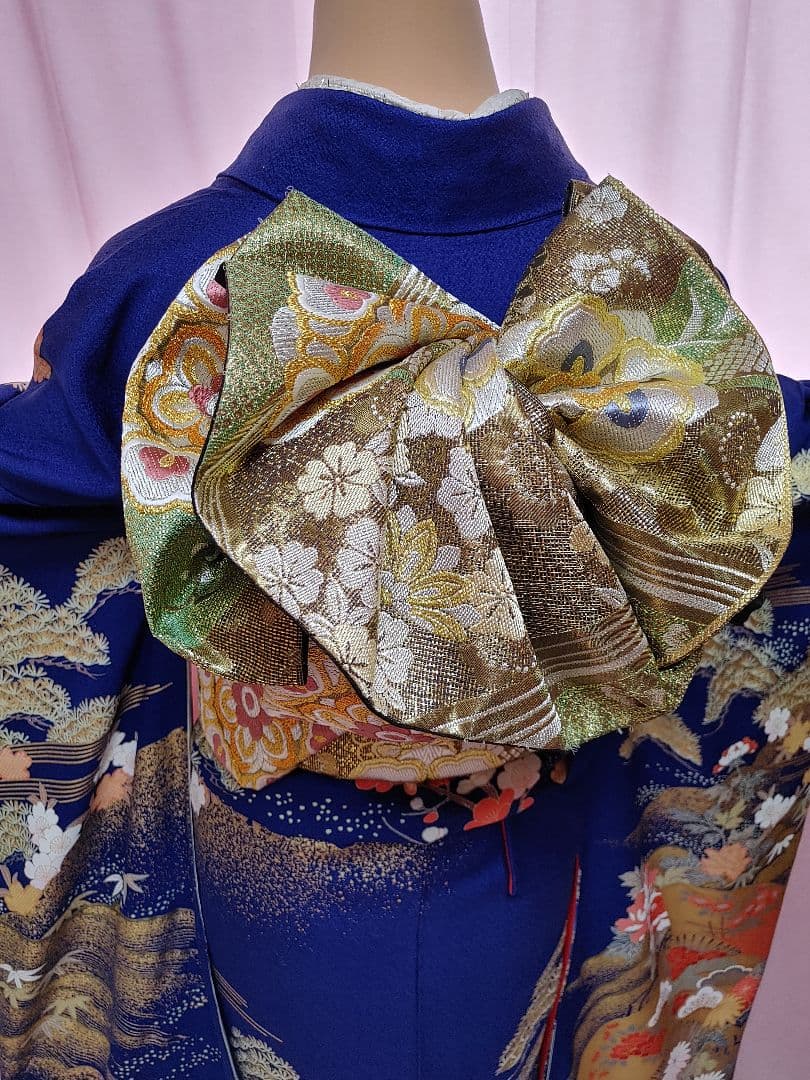 振袖　単品　青　金彩　成人式