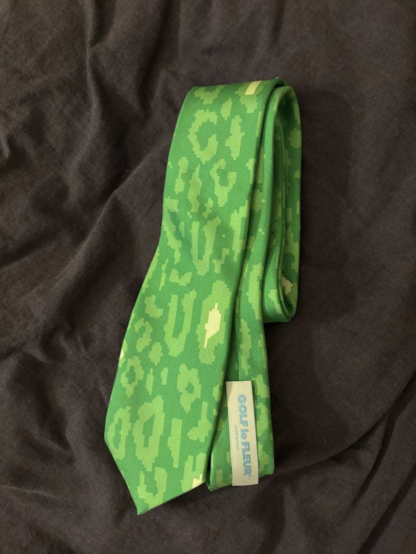 小物 FLEUR CAMO WIDE SILK TIE GREEN