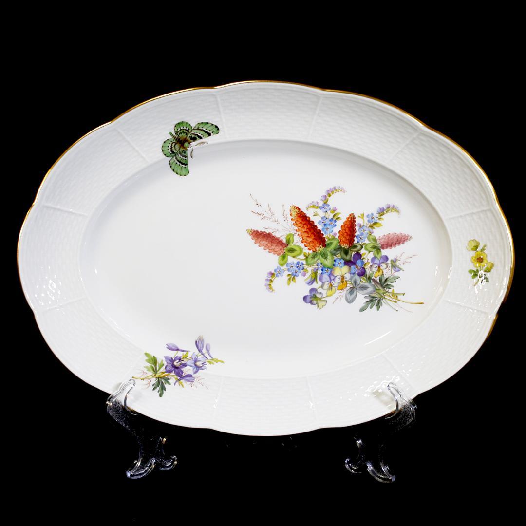 【美品 １級品】マイセン 最高峰 自然主義 オーバルプレート オツィエ レリーフ