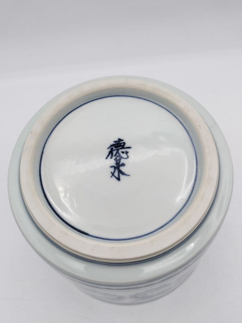 b626 水指 染付 オランダ写 西村徳泉 木箱 茶道具 古物