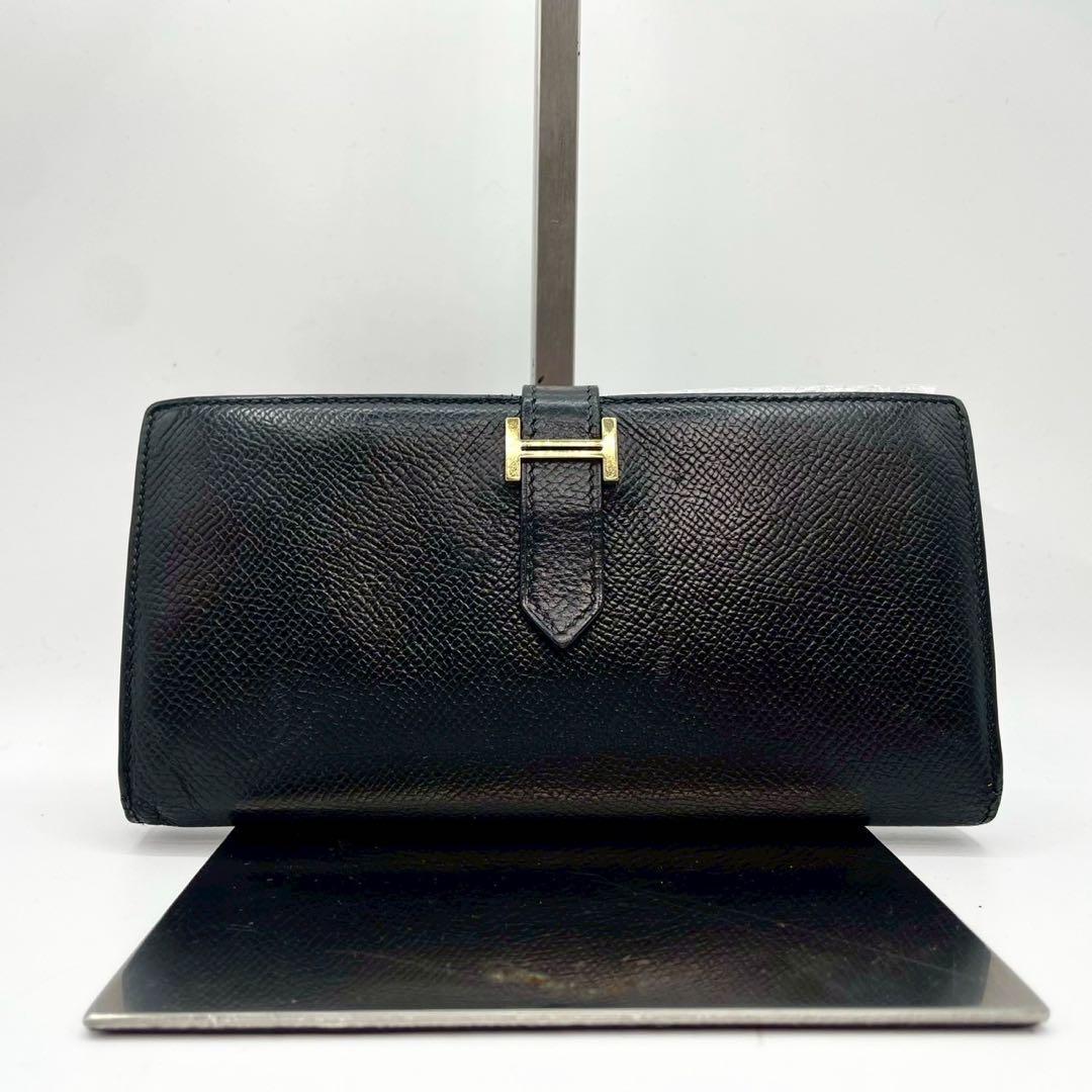 エルメス　べアンスフレ　長財布　ブラック　◻︎K刻印