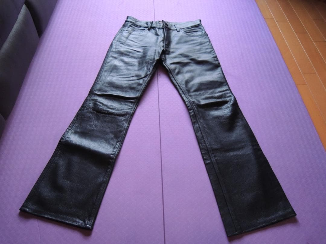 【美品】牛本革100％　FAST LANE ライダース 革パン