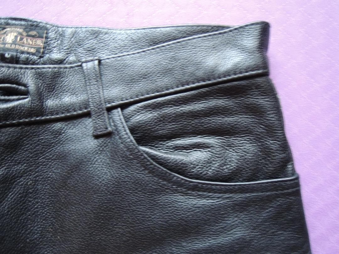 【美品】牛本革100％　FAST LANE ライダース 革パン