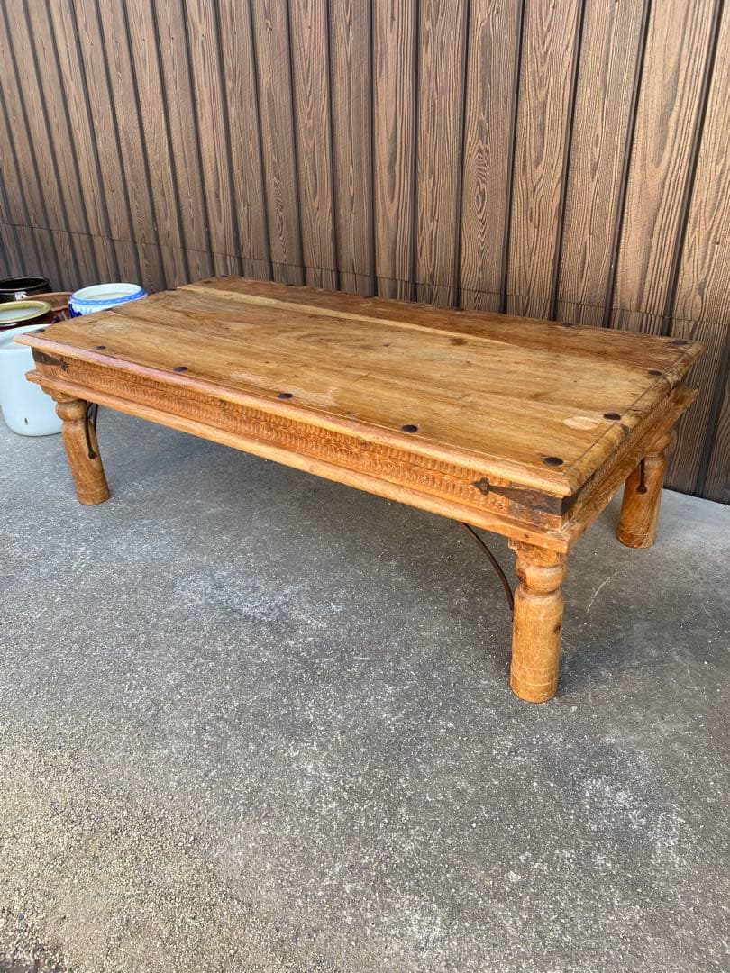 木製ローテーブル　メキシコ　ヴィンテージ　什器　店舗　ディスプレイ　アンティーク