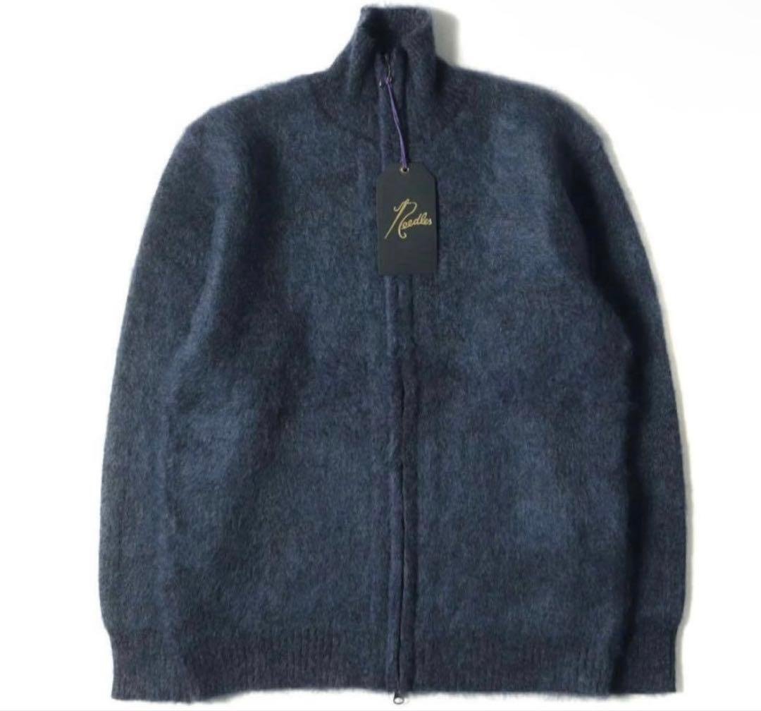 NEEDLES Zipped Mohair Cardigan ネイビー