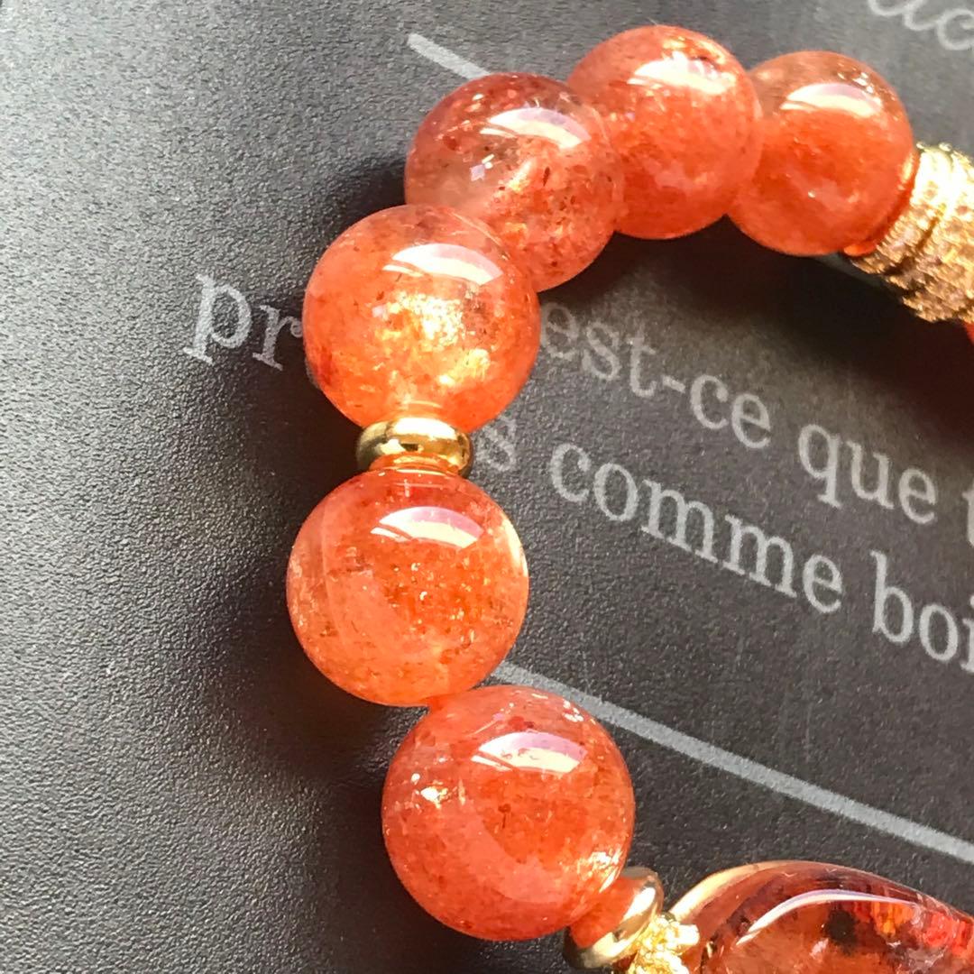 サンストーンとオーロラクォーツ❣️15.5cm