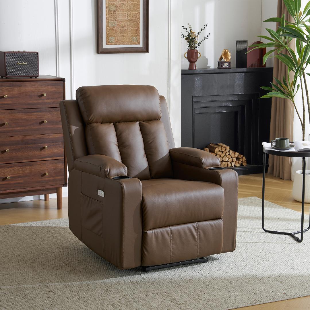 リクライニングソファー 電動 リクライニングソファ オットマン一体型 1人掛け