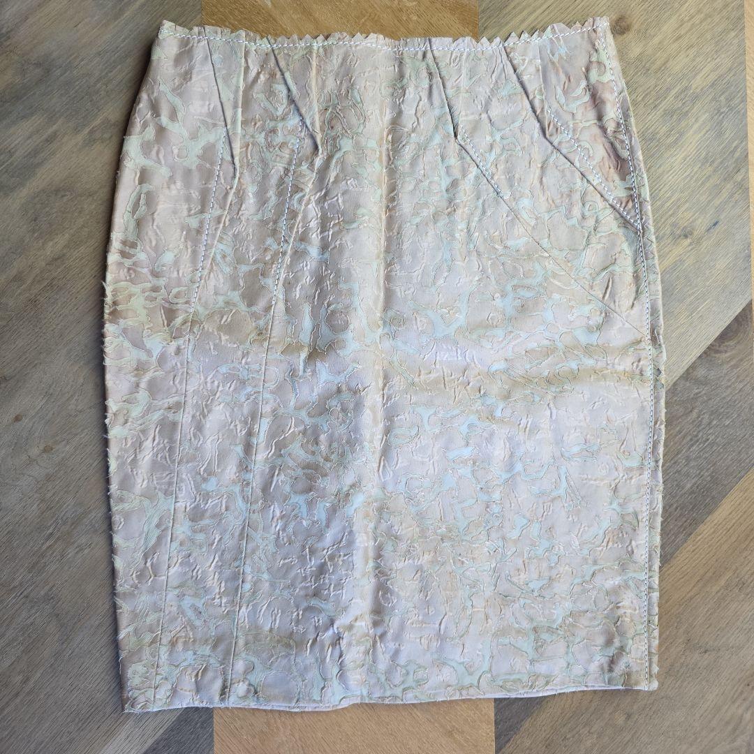 近年物！　クリスチャンディオール　シルク　羊革　スカート　y10