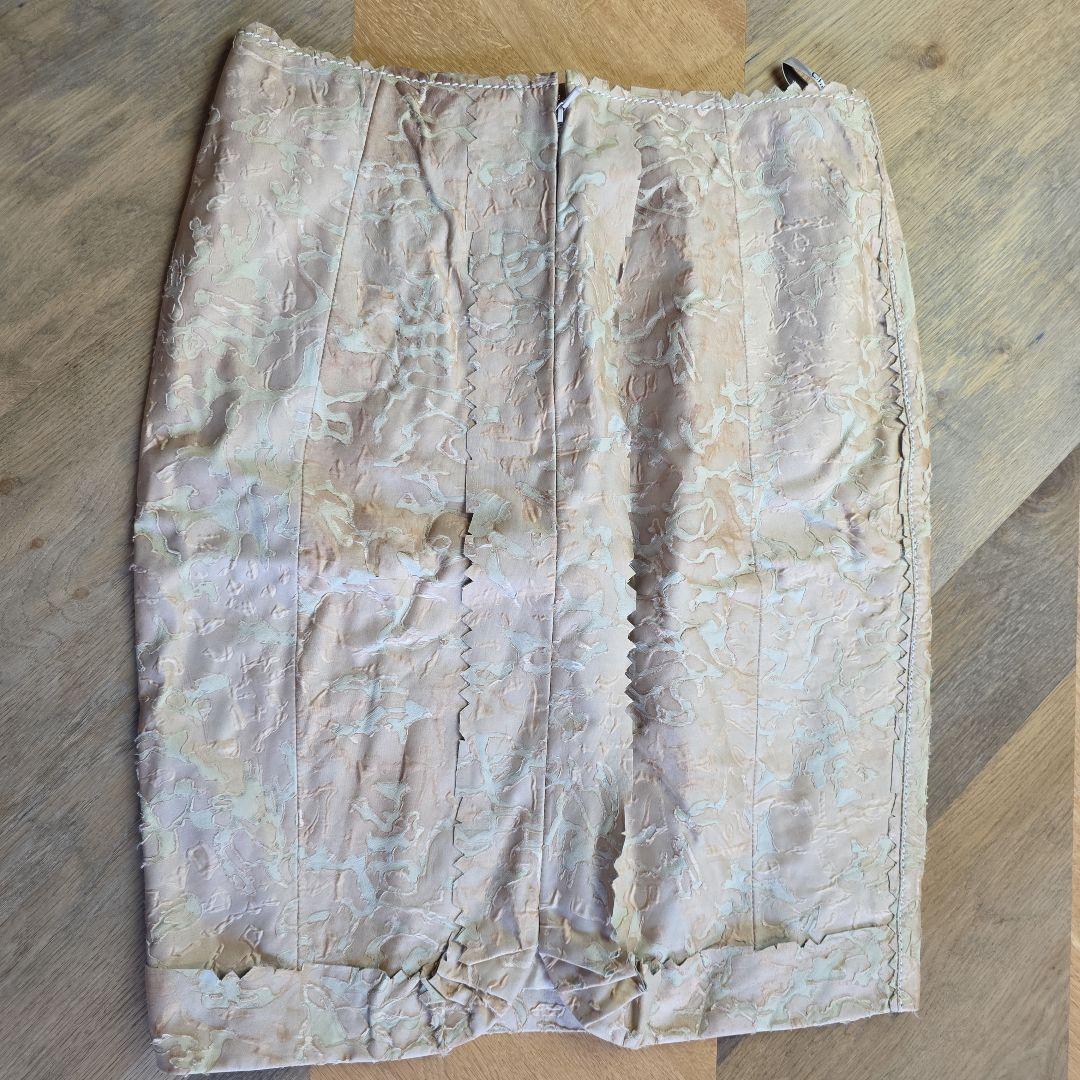 近年物！　クリスチャンディオール　シルク　羊革　スカート　y10