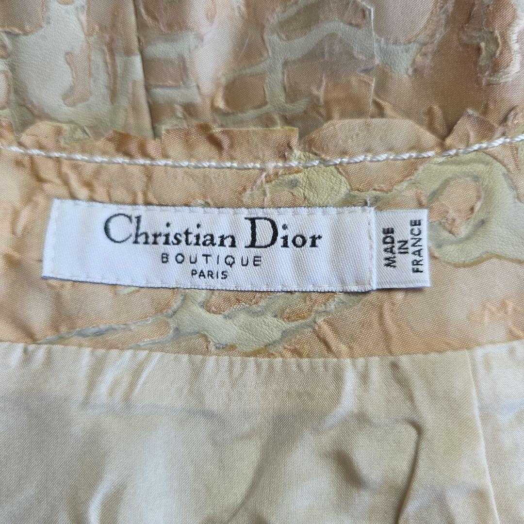 近年物！　クリスチャンディオール　シルク　羊革　スカート　y10