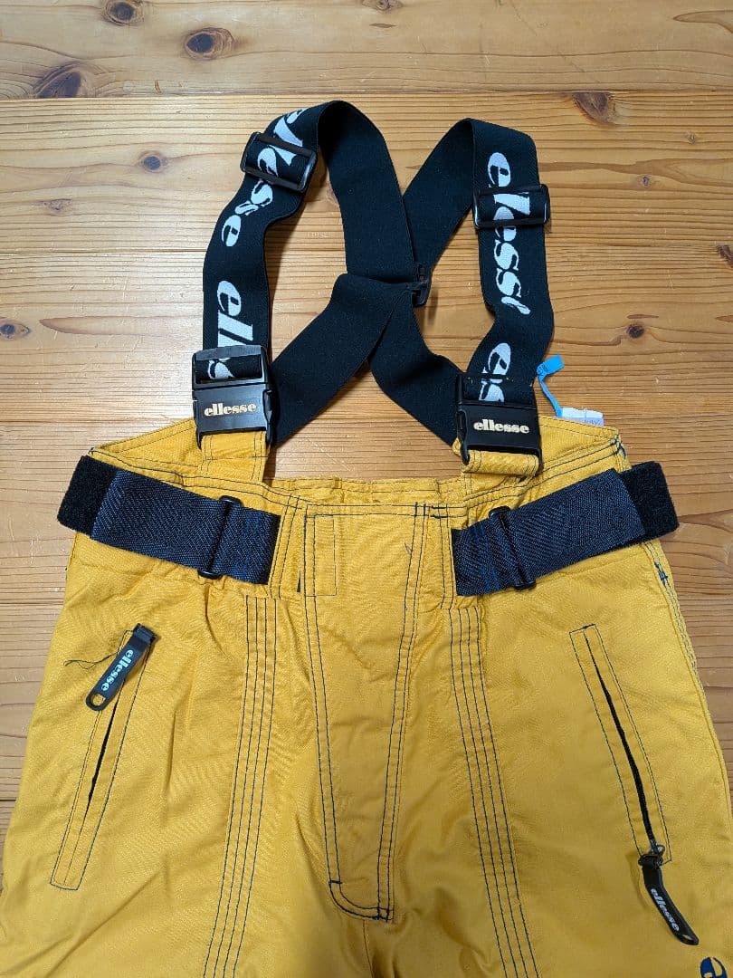 ellesse イエロー スキーウェア サスペンダー付き　エレッセ　男性