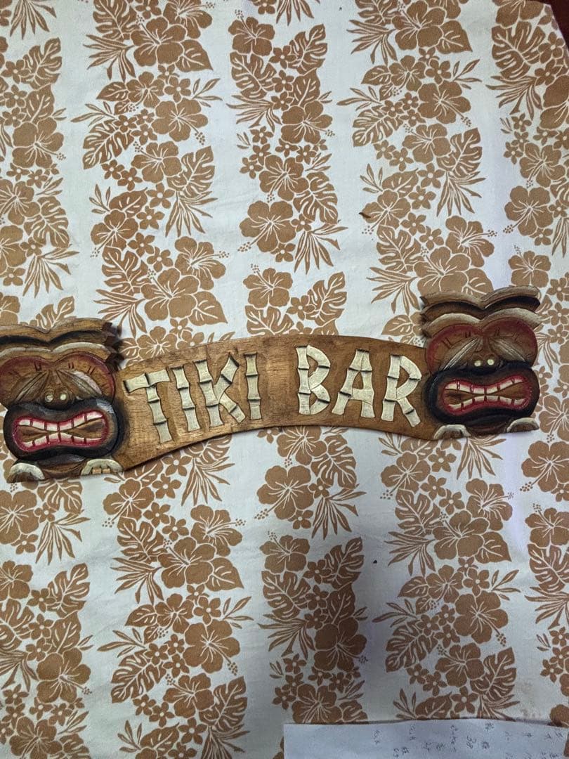 ビンテージ風90.sハワイアンティキバー 木製サイン！