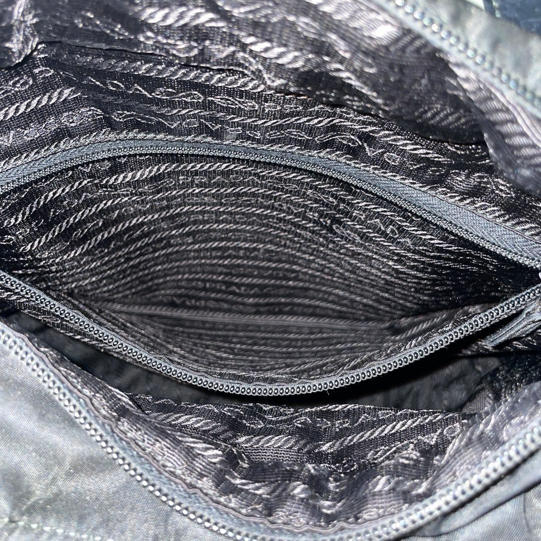 【良品】PRADA プラダ　トートバッグ　ハンド　ナイロン　レザー　ブラック　黒