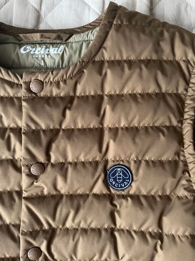 美品 ORCIVALオーシバル ダウンベスト インナーベスト サイズ1 コヨーテ
