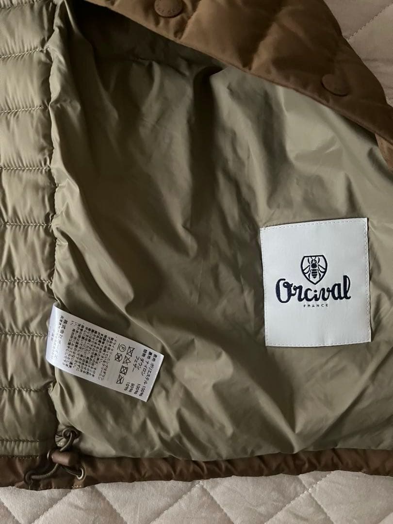 美品 ORCIVALオーシバル ダウンベスト インナーベスト サイズ1 コヨーテ