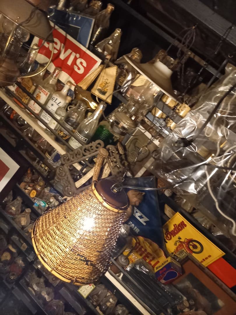 1970's　ヴィンテージ　吊り鐘　竹細工　ベル形　バンブー　ウッド　ランプ