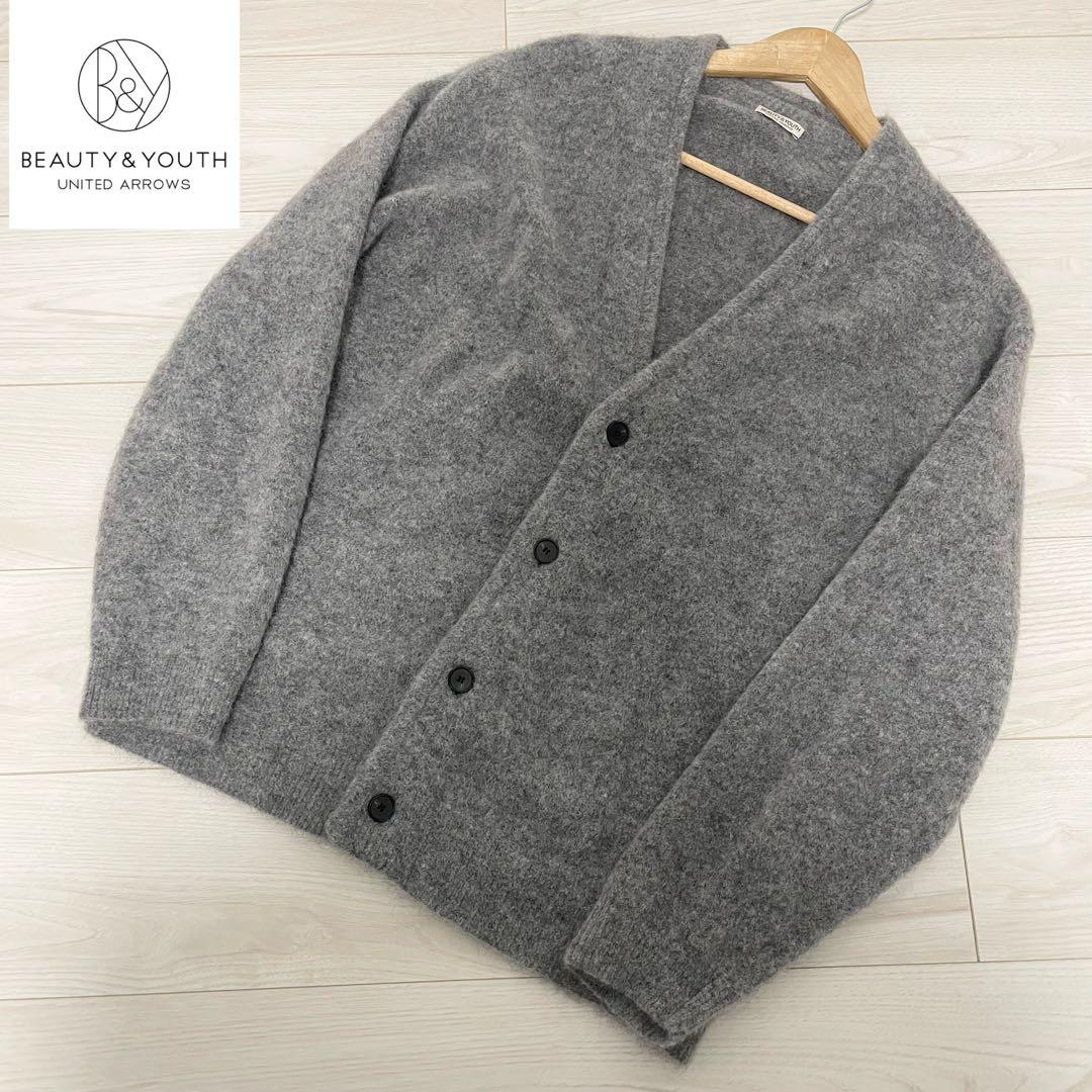 新品同様✨BEAUTY&YOUTH アローズ　モヘヤカーディガン　ウール　L