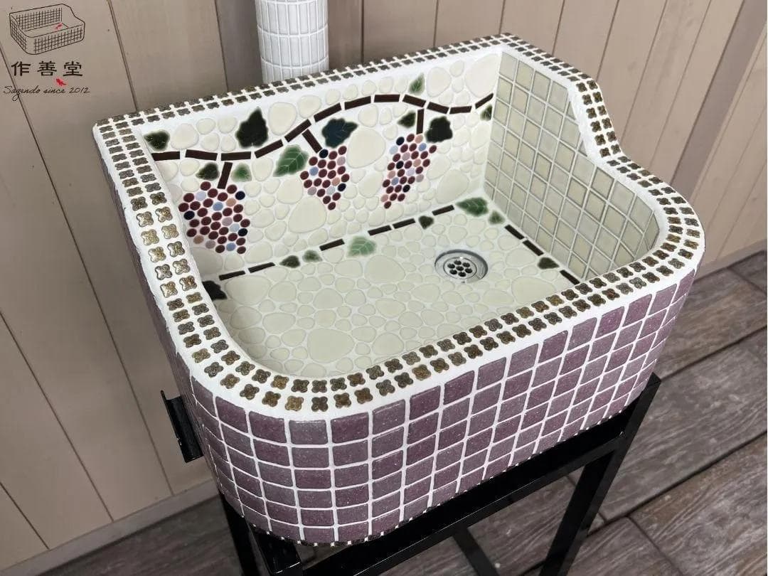 作善堂タイルシンク流し台　美濃焼タイルシンク　タイル流し　ＸＳサイズ　5048