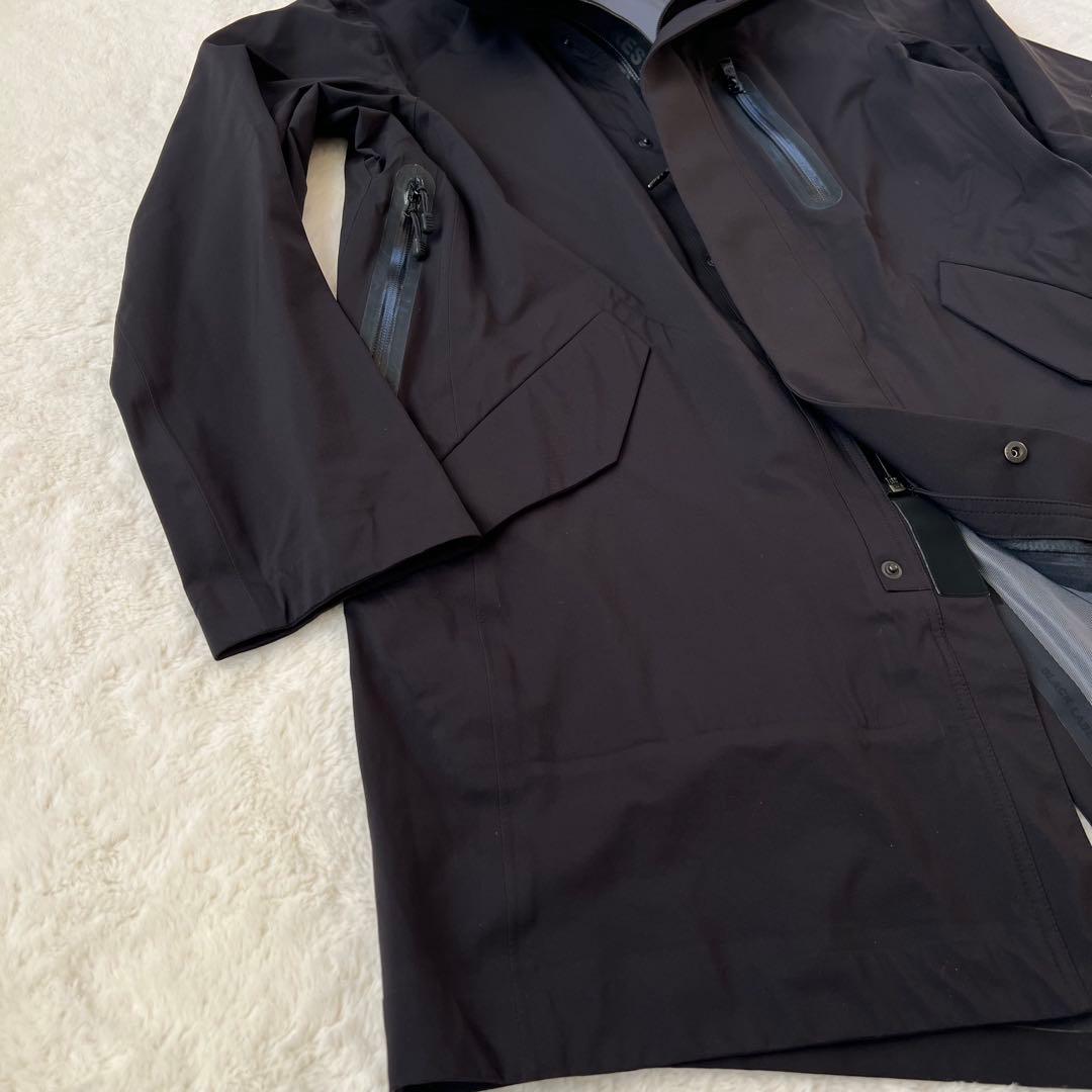 【BLACK lab.】極美品 ステンカラーコート M 黒 止水ジップ 希少