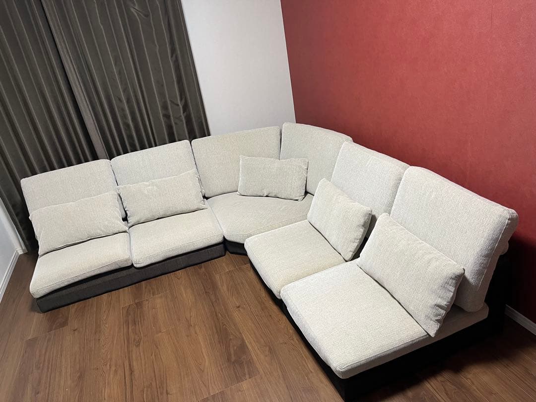 藤*高様 ライトグレー コーナーソファ 5人掛け
