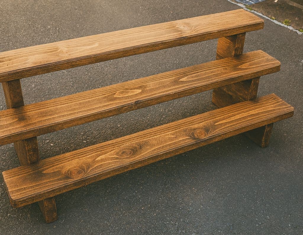 木製3段フラワースタンド ブラウン