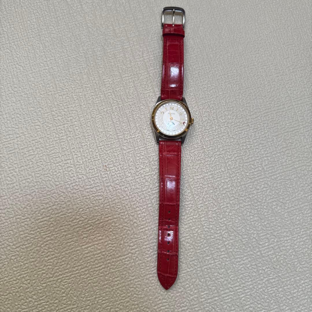 EPOS 自動巻き 腕時計 レッドレザー
