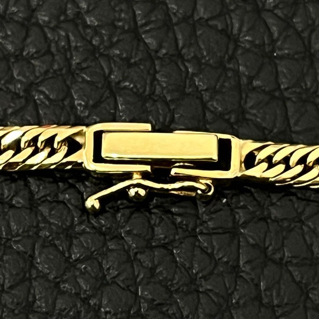 (B100717)K18 YG ブレスレット 喜平 8面 トリプル ホールマーク