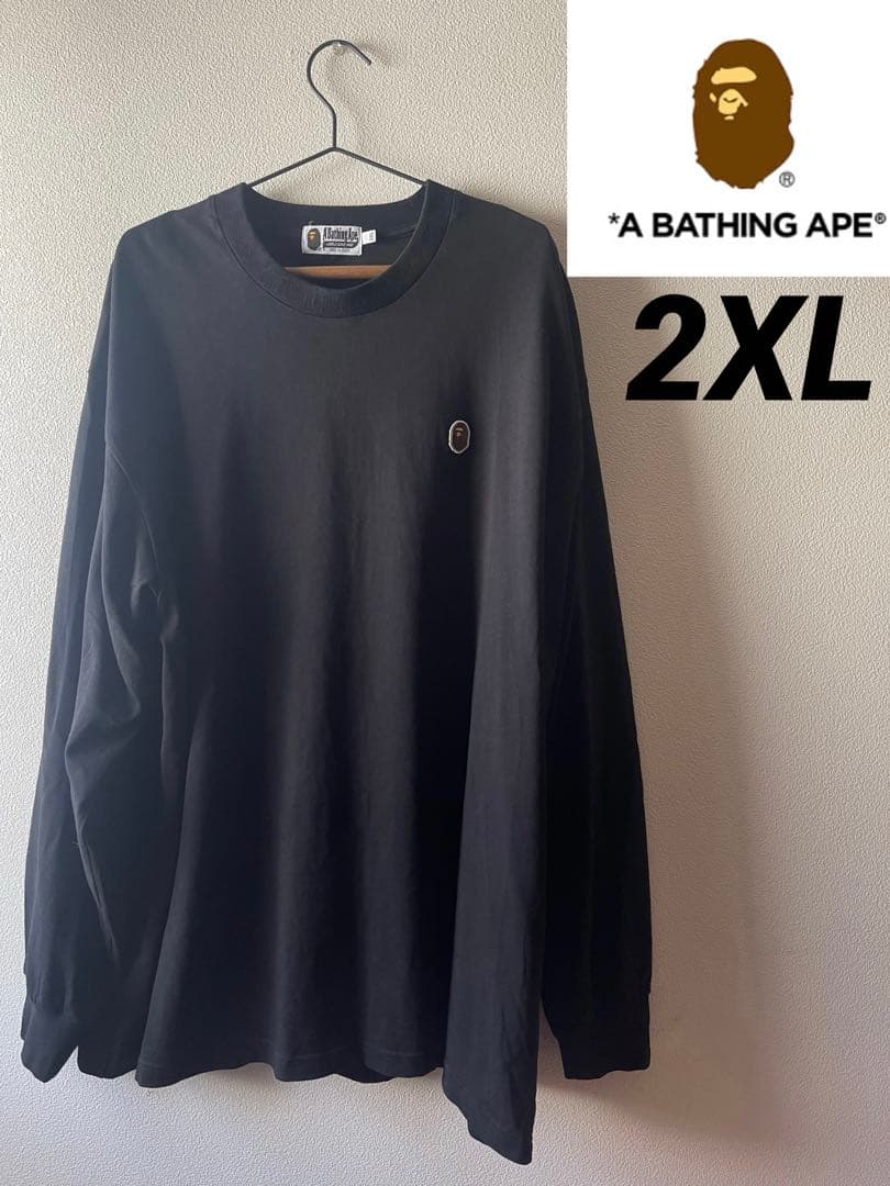 A BATHING APE ロングTシャツロンT 長袖　2XL 刺繍　ワッペン