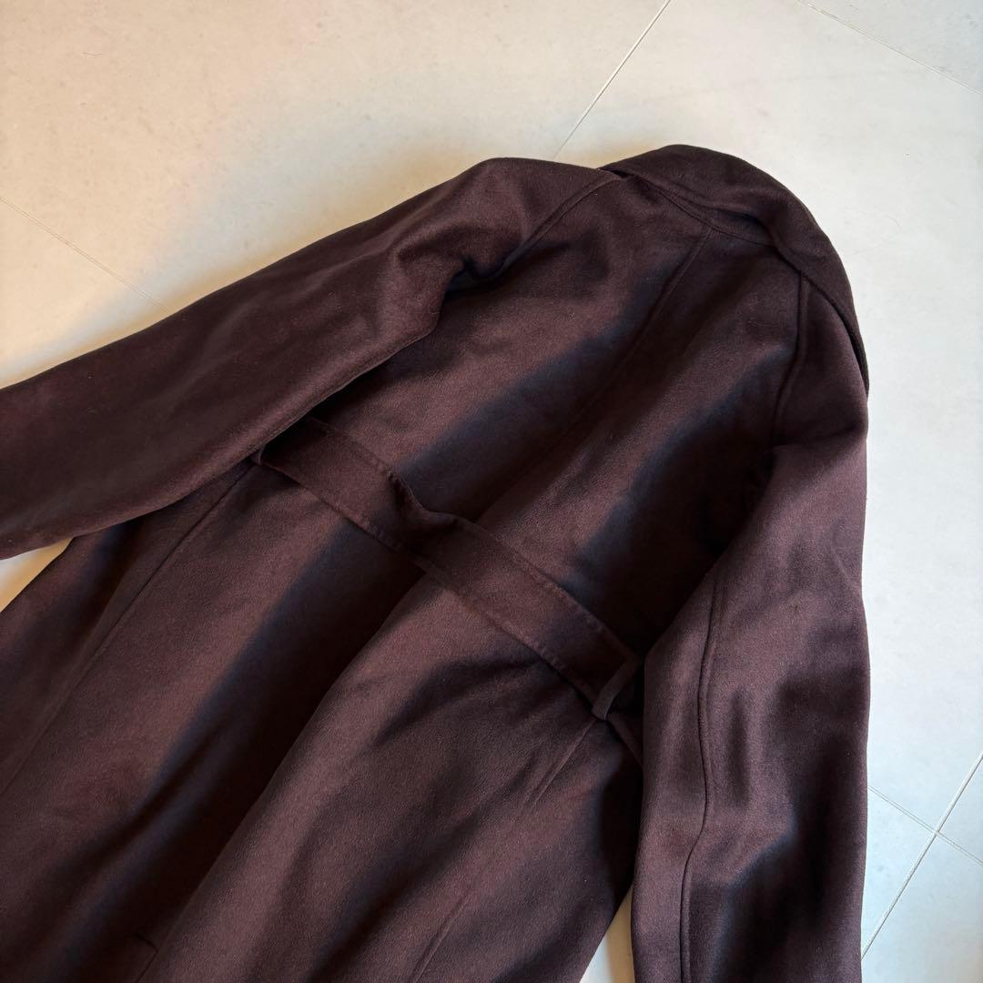 【美品】カシミヤブレンドラップロングコート +J ジルサンダー　ブラウン