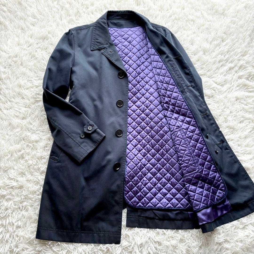 極美品✨ポールスミス　トレンチコート　キルティング　ライナー　ネイビー　パープル