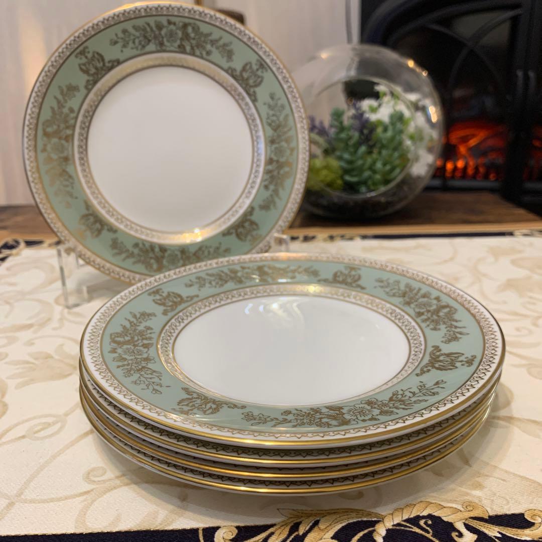 未使用ウェッジウッド コロンビア　セージグリーン 15.5cmケーキプレート