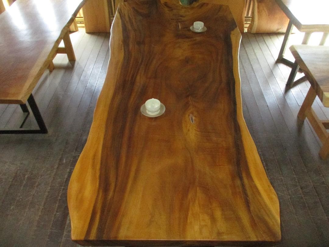 J-0024■　モンキーポッド　テーブル　ローテーブル　ダイニング　座卓　一枚板