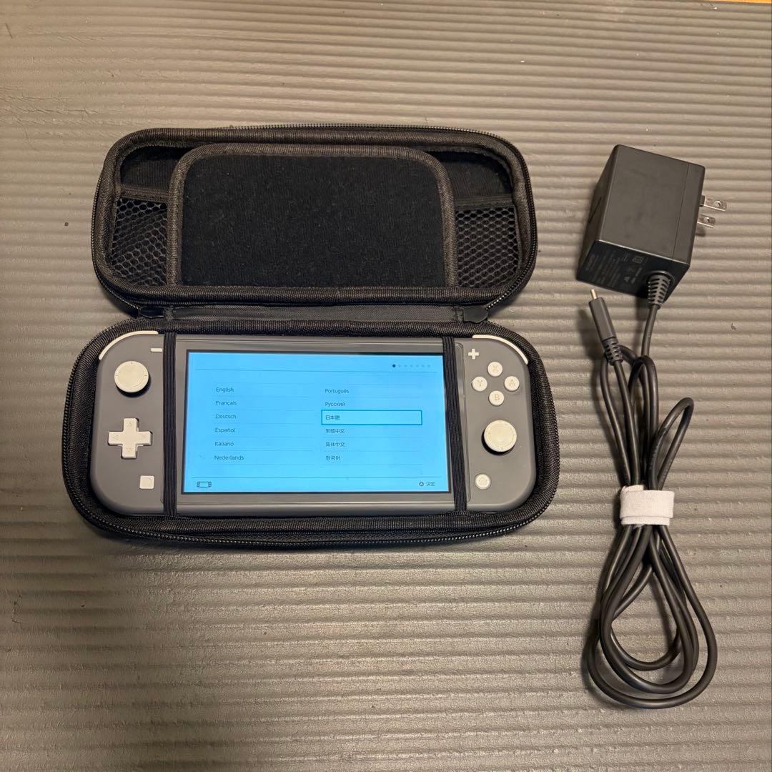 Nintendo Switch Lite グレー 本体 充電器　ケース付き