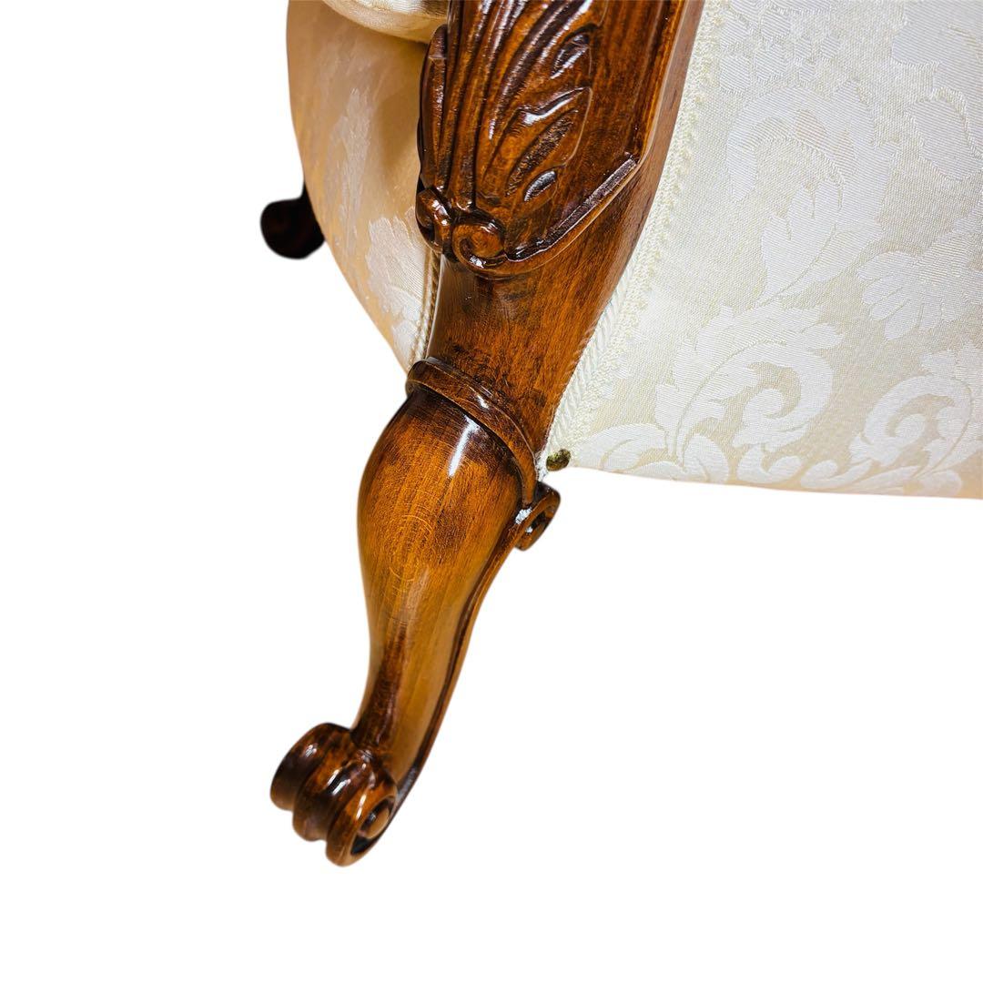 エクセレンテ　イタリア製　アームチェア　1人掛けソファ　ハイバック　猫足　ロココ