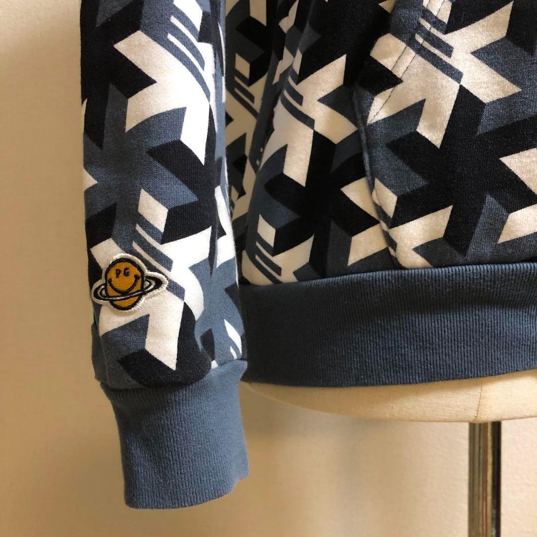 セットアップ パーリーゲイツ ダブルジップ パーカー 裏起毛 チャコールグレー