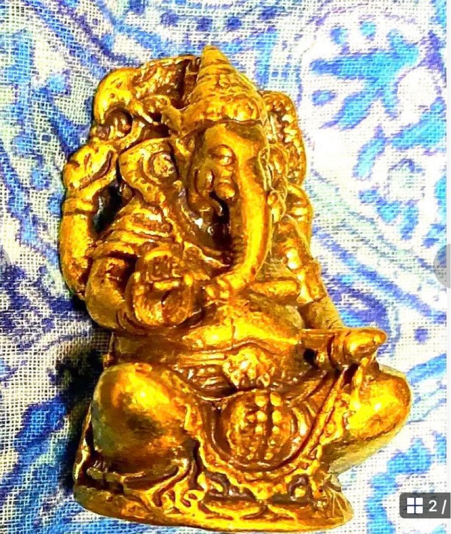半端ない最強金運神！祈祷済み魂入り本場チベット製ガネーシャ　坐像　祈祷済み