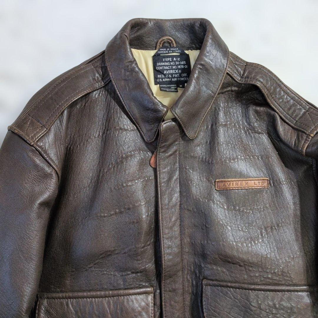 超良品 AVIREXA 2フライトジャケット M 〜L茶　胸タグ