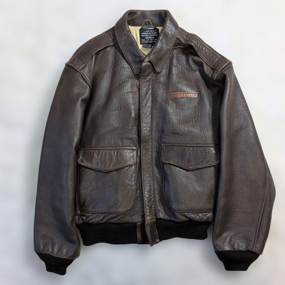 超良品 AVIREXA 2フライトジャケット M 〜L茶　胸タグ