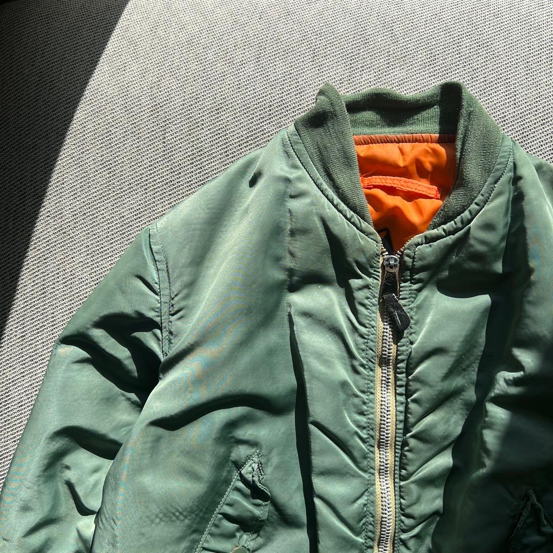 希少70s USA製 ALPHA アルファ MA-1フライトジャケット オリーブ