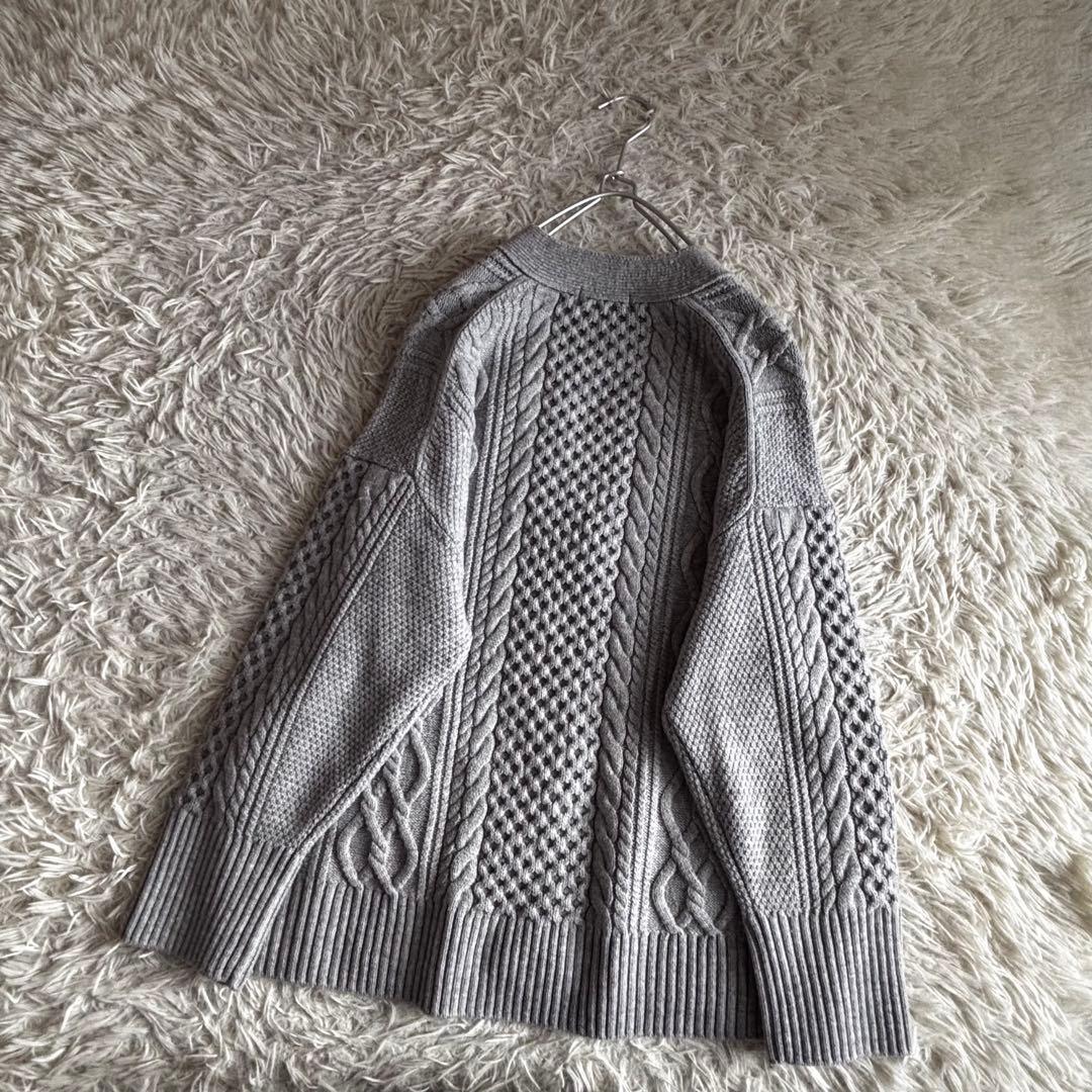 23区 杏さん着用 ウール カシミヤ アランパターン カーディガン 44