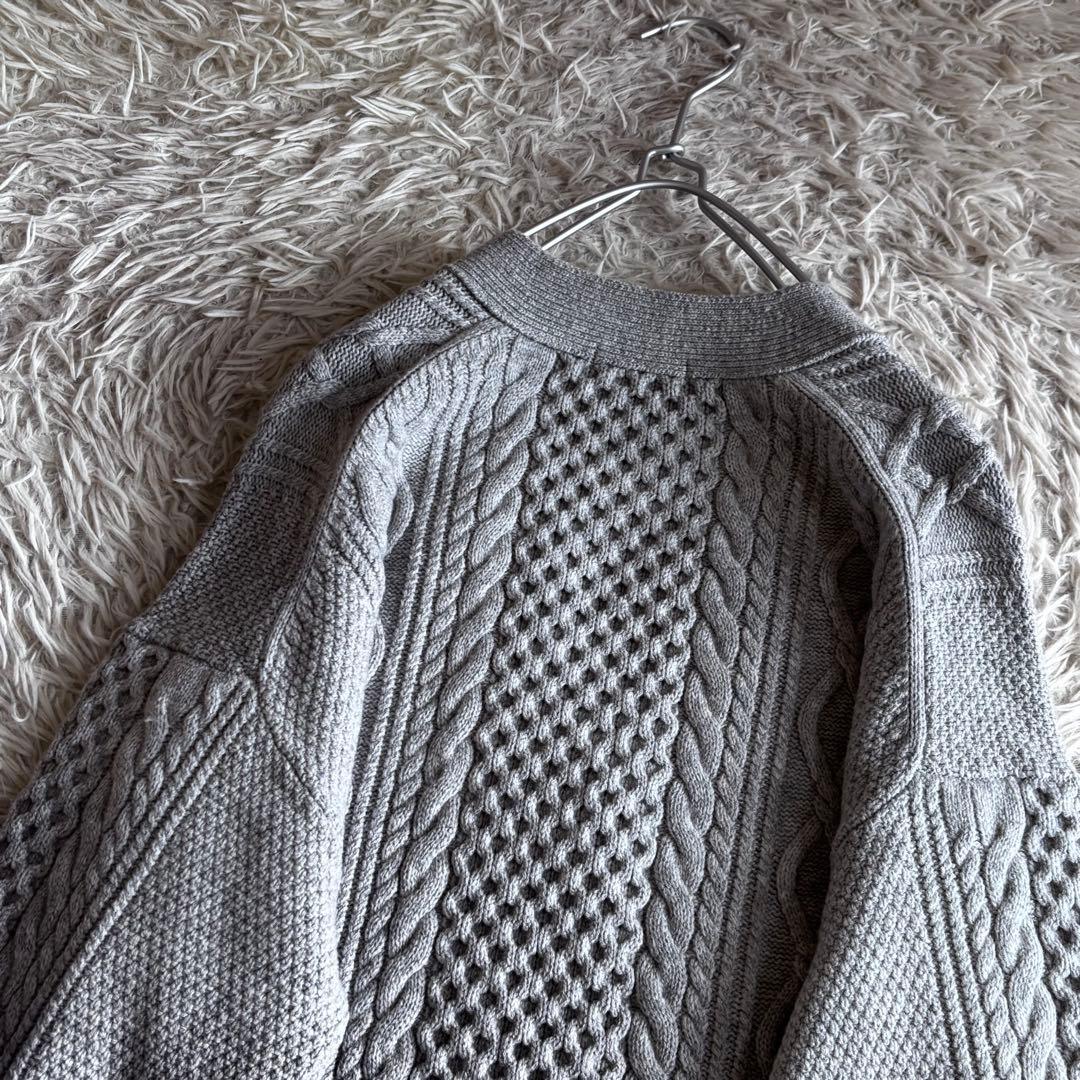 23区 杏さん着用 ウール カシミヤ アランパターン カーディガン 44