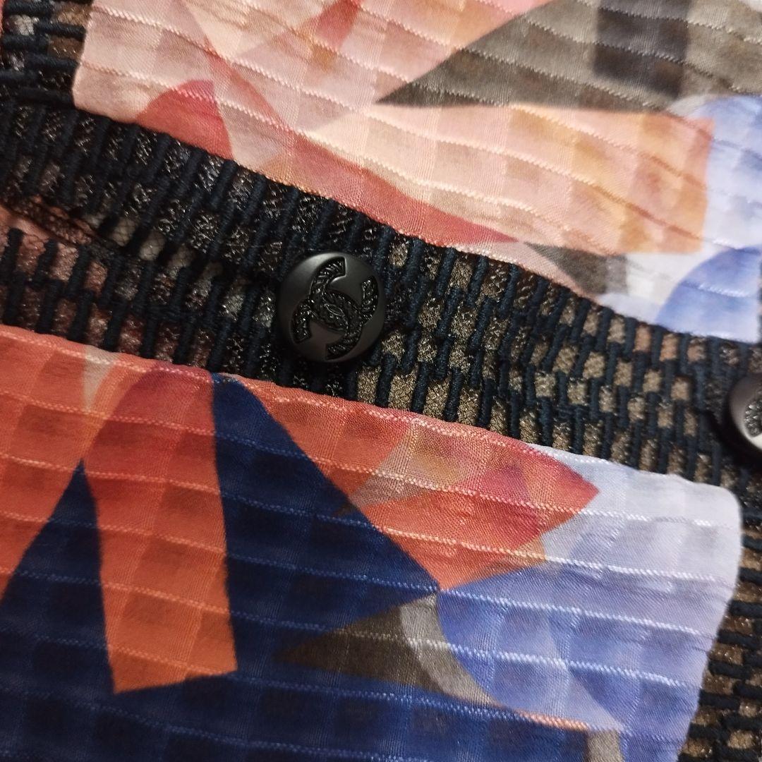 ほぼ未使用☆　CHANEL　シャツ　ブラウス　ココマークボタン　アロハ　シルク