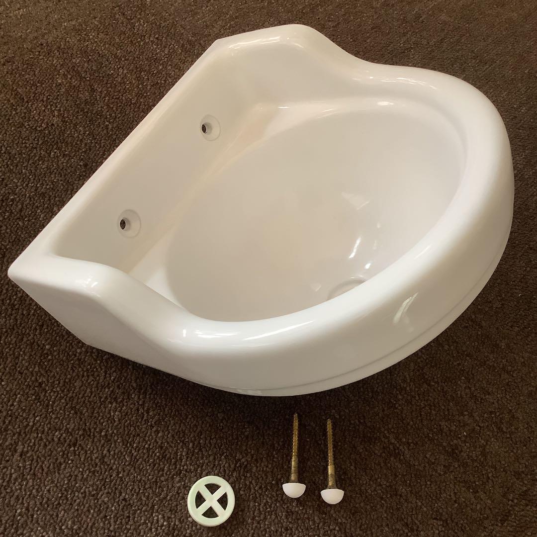 当時もの　昭和のトイレ　洗面　手洗いボウル　丸仲陶器