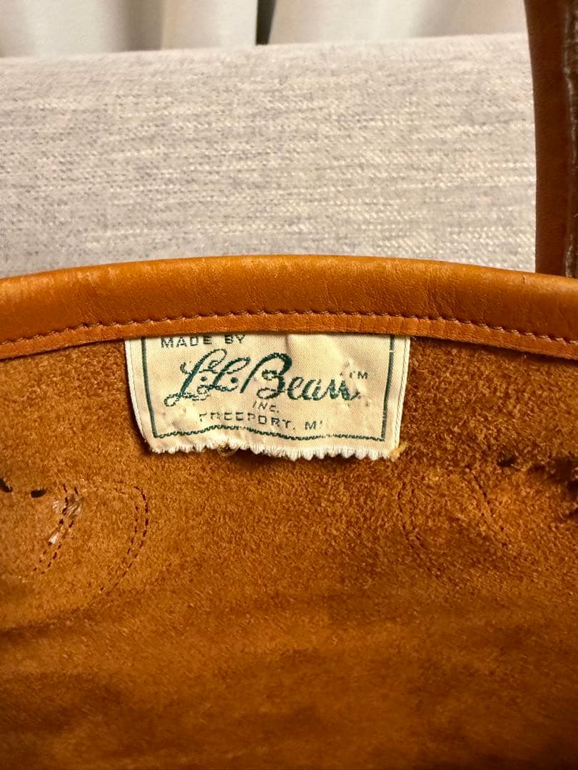 メ*ー様 超希少 70's エルエルビーン レザートート ラージ 筆記体