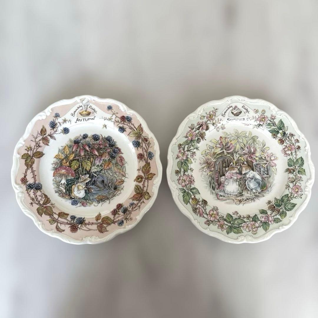 希少　ブランベリーヘッジ　絵皿　オータムとサマー2枚セット　飾り皿プレート