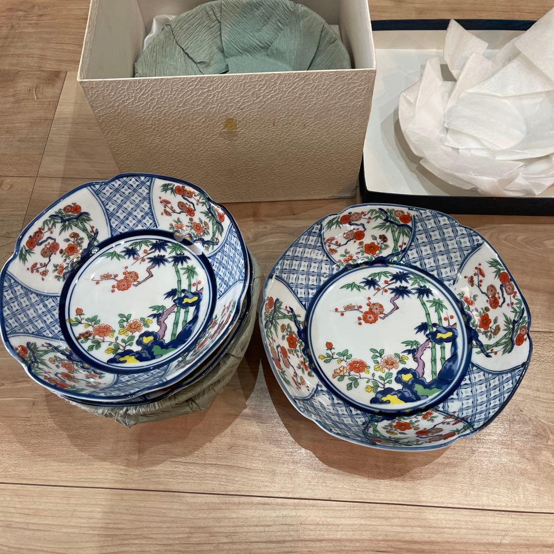 (80s)伊万里焼　有田焼　吾山窯　大深皿2点　中深皿４点　セット