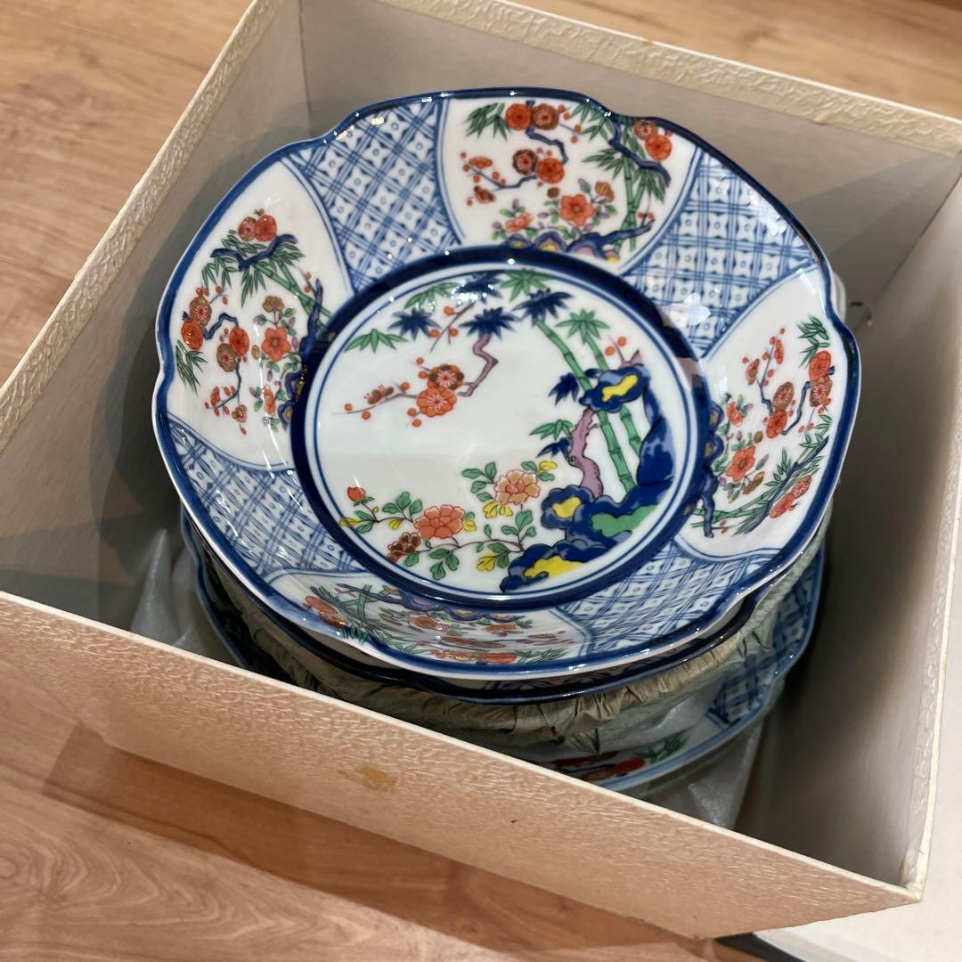 (80s)伊万里焼　有田焼　吾山窯　大深皿2点　中深皿４点　セット