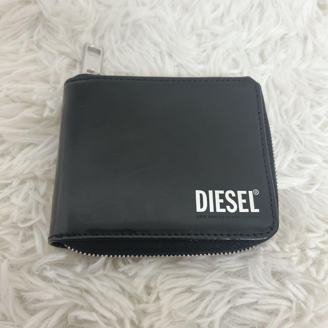 美品　DIESEL ディーゼル 小銭入れ付きラウンドファスナー２つ折り財布