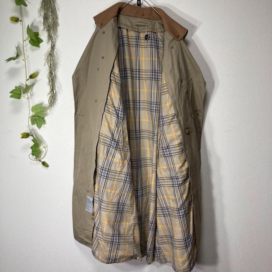 80s ブルックスブラザーズ トレンチコート　ウールライナー　裏地チェック柄